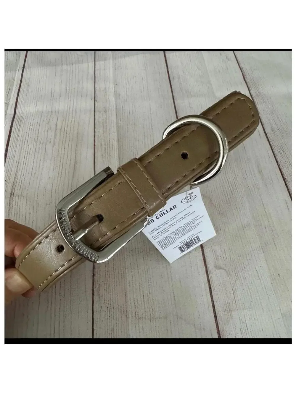 NWT Martha Stewart Dog Collar Leather Buckle, neck size 18-21”